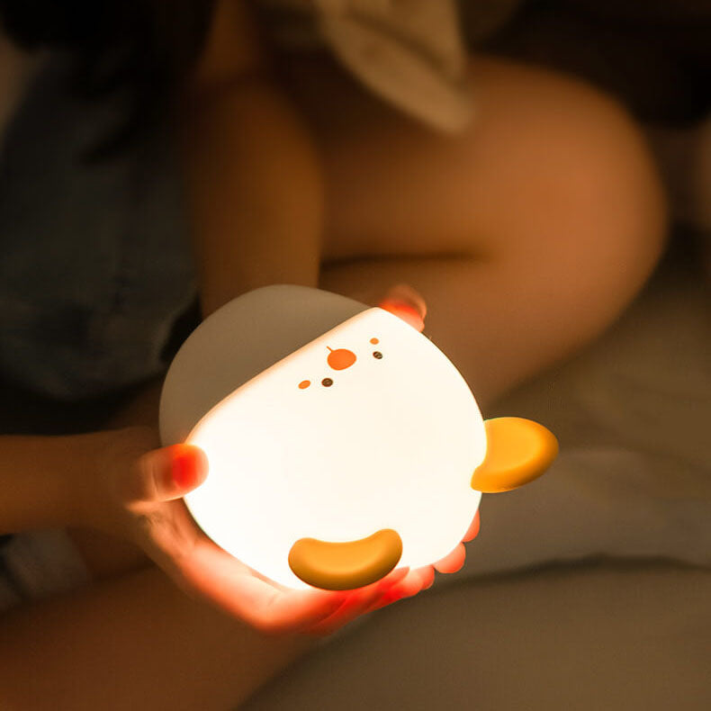 Lámpara de mesa de luz nocturna LED suave USB de silicona con forma de ratón de dibujos animados 