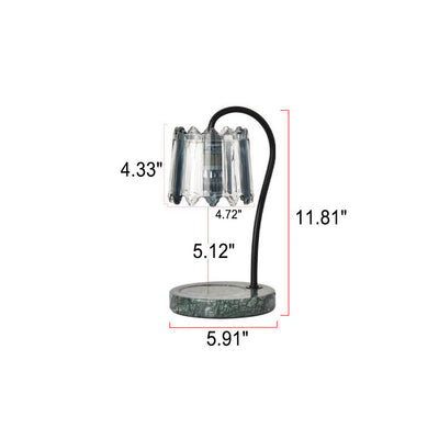 Vintage Glass Cone Suzutan Marble 1-Light Melting Wax Table Lamp