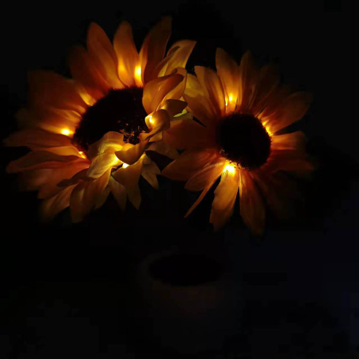 Lampe de Table LED à Lumière Nocturne Tournesol Créative Moderne 