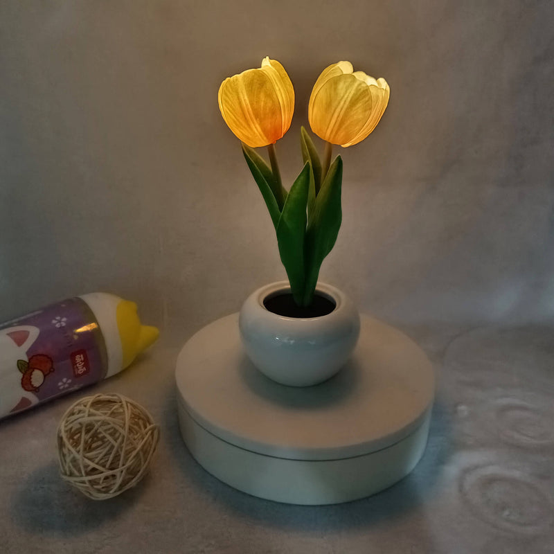 Lámpara de mesa LED de simulación creativa moderna Tulipán Peonía 