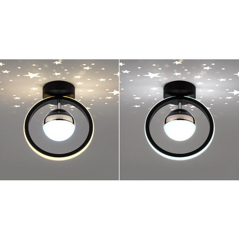 Modernes, kreatives, quadratisches, rundes Acryl-Eisen-LED-Halbbündig-Einbaulicht 