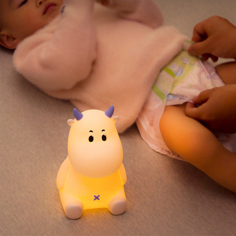 Lampe de table de nuit en silicone USB rechargeable Creative Cute Cow moderne 