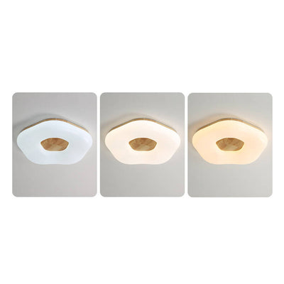 ضوء LED مثبت على السقف من الأكريليك والخشب الصلب بتصميم زهرة بسيط من الشمال 
