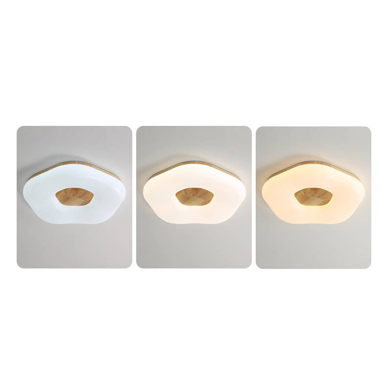 ضوء LED مثبت على السقف من الأكريليك والخشب الصلب بتصميم زهرة بسيط من الشمال 