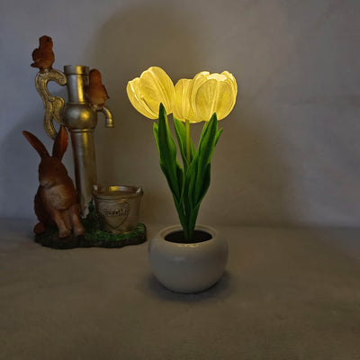 Lámpara de mesa LED de simulación creativa moderna Tulipán Peonía 