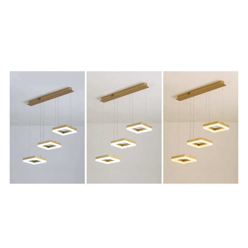 Moderno Lujo Ligero Creativo Redondo Cabeza Cuadrada Hierro LED Isla Luz Candelabro 