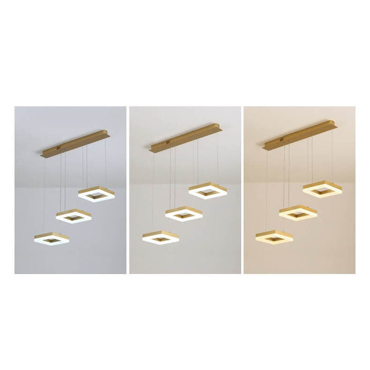 Moderno Lujo Ligero Creativo Redondo Cabeza Cuadrada Hierro LED Isla Luz Candelabro 