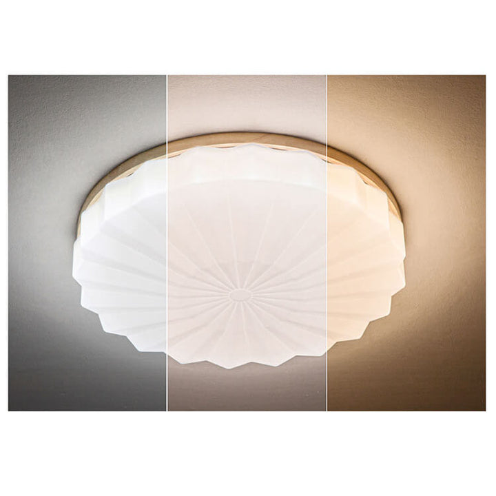 Éclairage LED encastré rond en bois minimaliste japonais avec acrylique 