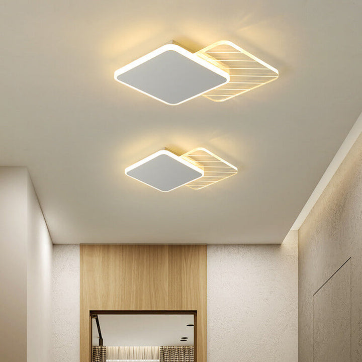 Iluminación LED de montaje empotrado de acrílico y hierro geométrico de lujo moderno 