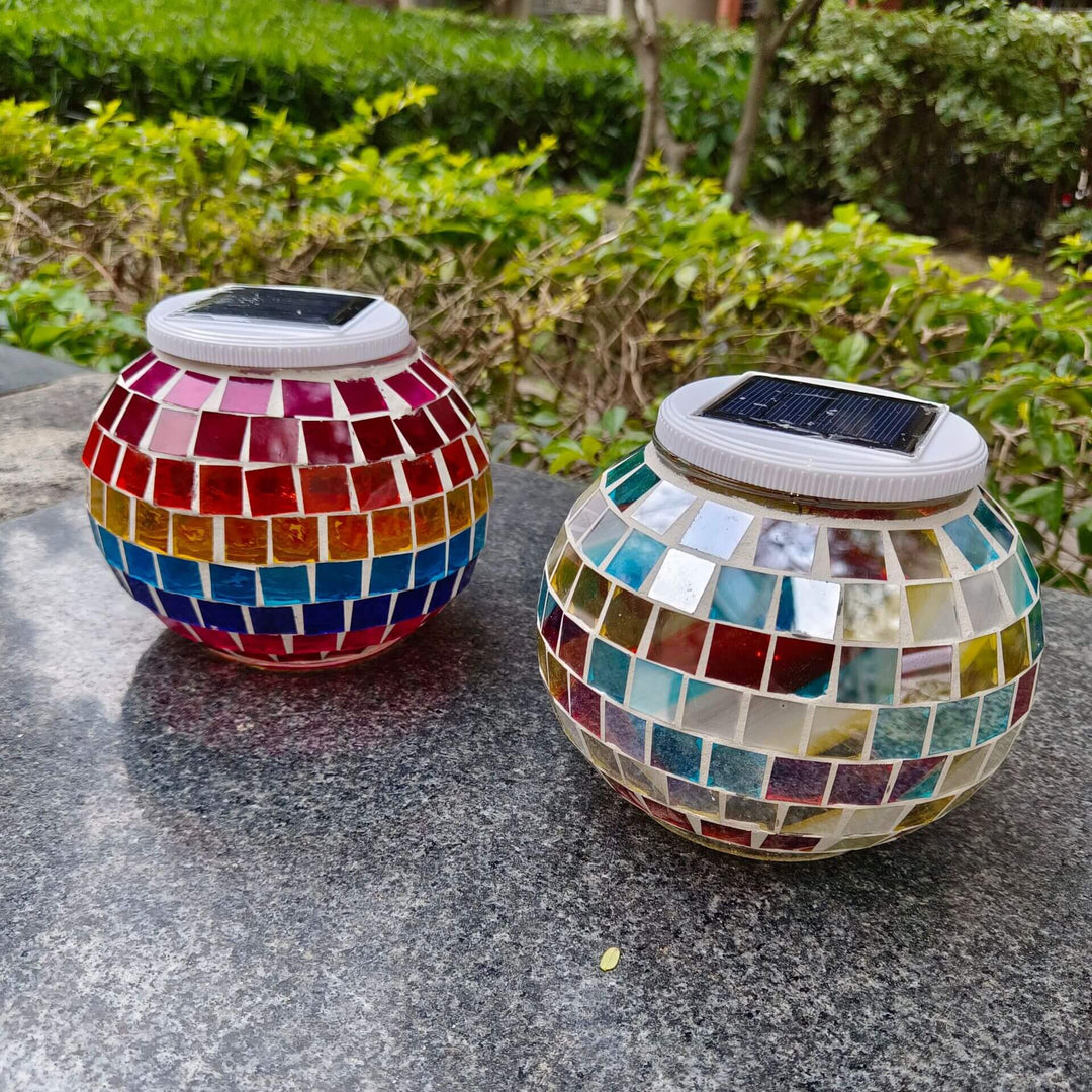 Lumière de jardin extérieure à LED solaire en verre teinté créatif moderne 