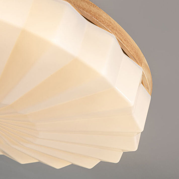 Éclairage LED encastré rond en bois minimaliste japonais avec acrylique 
