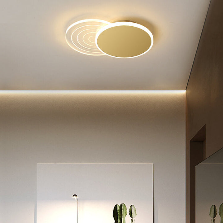 Iluminación LED de montaje empotrado de acrílico y hierro geométrico de lujo moderno 