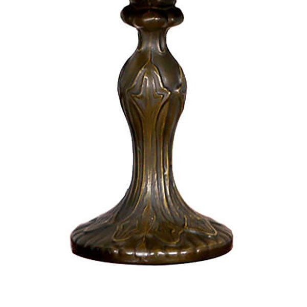 Lampe de table ronde à 1 lumière en verre teinté Tiffany Rustic Tulip 