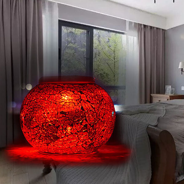 ضوء حديقة خارجي يعمل بالطاقة الشمسية بتصميم زجاج ملون حديث وخلاق 