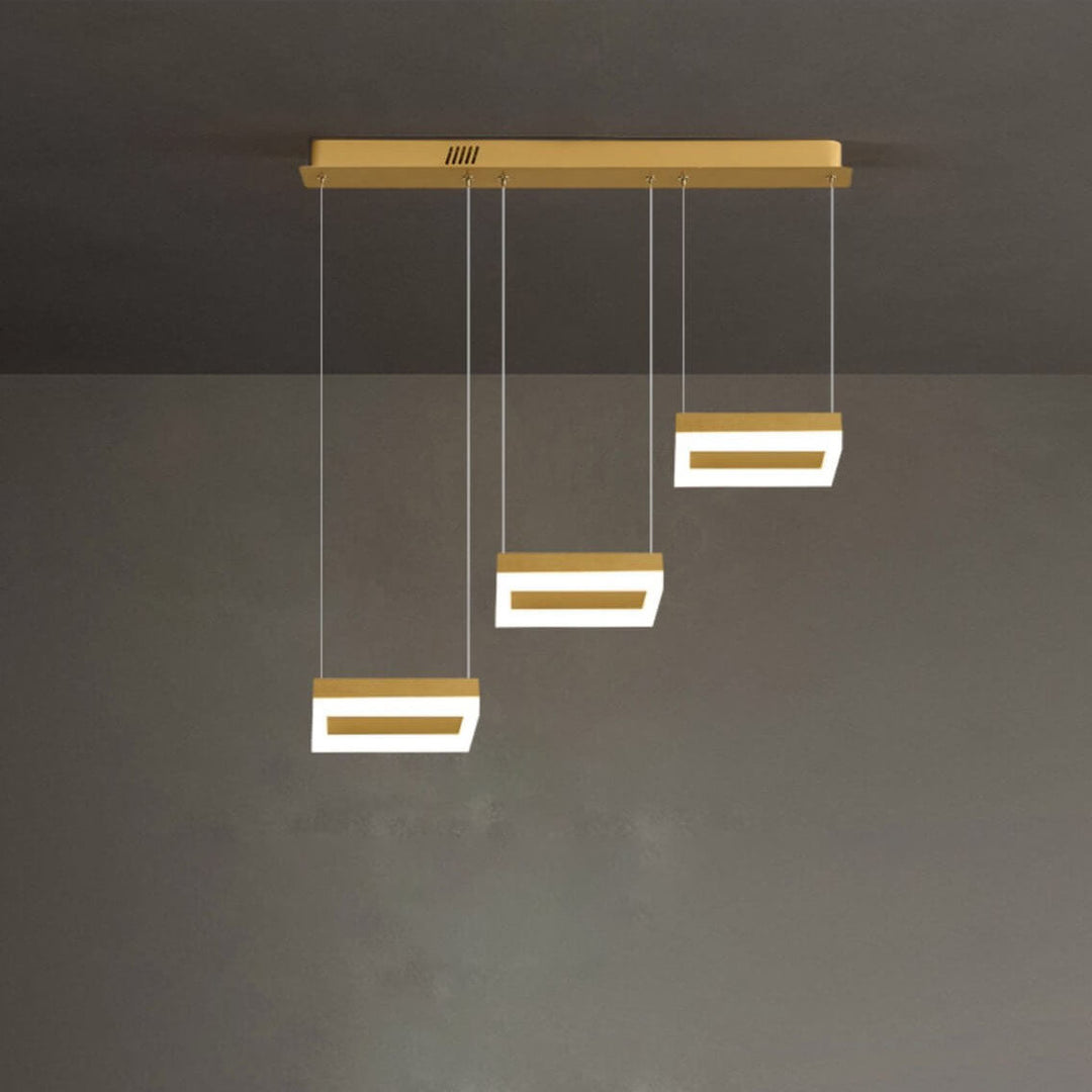 Moderno Lujo Ligero Creativo Redondo Cabeza Cuadrada Hierro LED Isla Luz Candelabro 