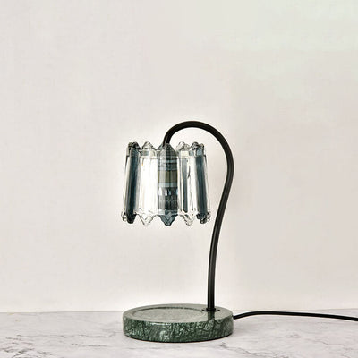 Vintage Glass Cone Suzutan Marble 1-Light Melting Wax Table Lamp