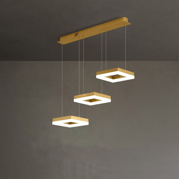 Moderno Lujo Ligero Creativo Redondo Cabeza Cuadrada Hierro LED Isla Luz Candelabro 