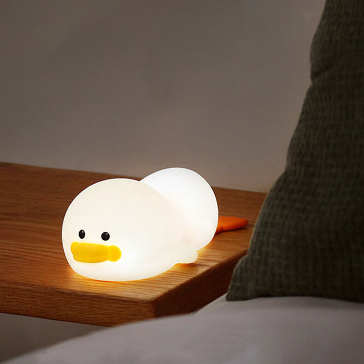 Moderne kreative süße Ente Silikon USB wiederaufladbare LED Pat Nachtlicht Tischlampe 