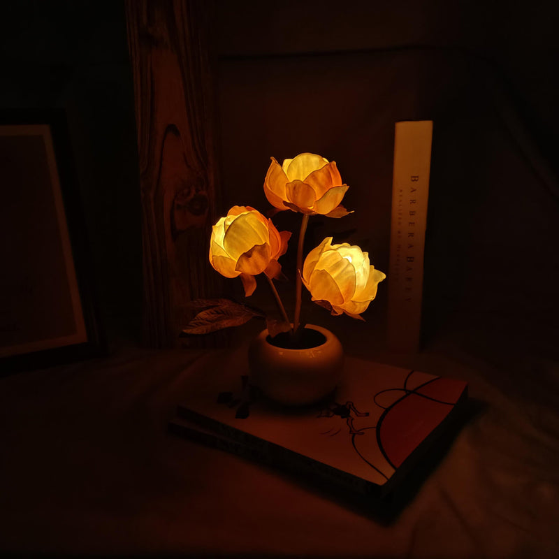 Lámpara de mesa LED de simulación creativa moderna Tulipán Peonía 