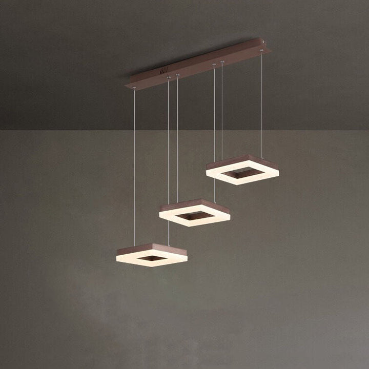 Moderno Lujo Ligero Creativo Redondo Cabeza Cuadrada Hierro LED Isla Luz Candelabro 