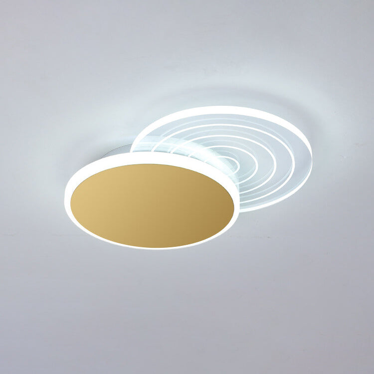 Iluminación LED de montaje empotrado de acrílico y hierro geométrico de lujo moderno 