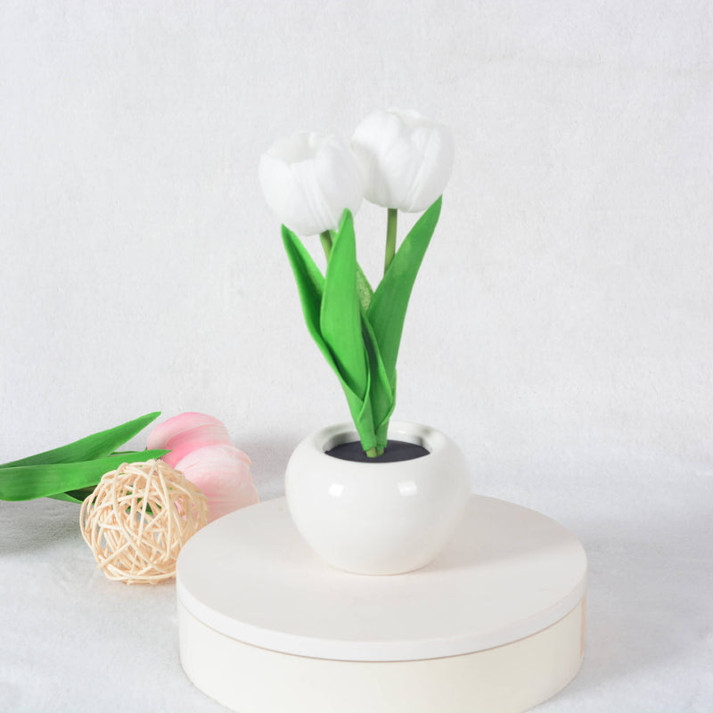 Lámpara de mesa LED de simulación creativa moderna Tulipán Peonía 