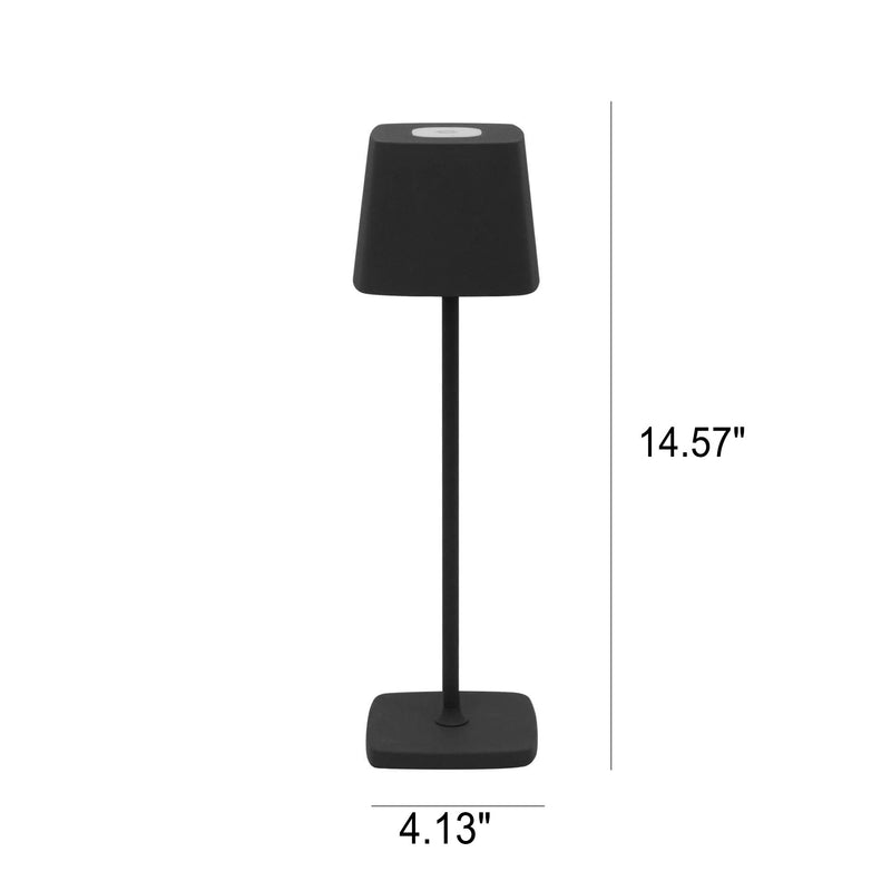 Modern Minimalist Square Solid Color Aluminum USB Rechargeable LED Night Light Table Lamp