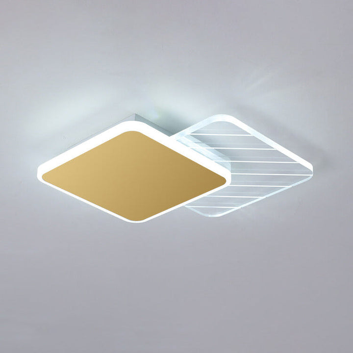 Iluminación LED de montaje empotrado de acrílico y hierro geométrico de lujo moderno 