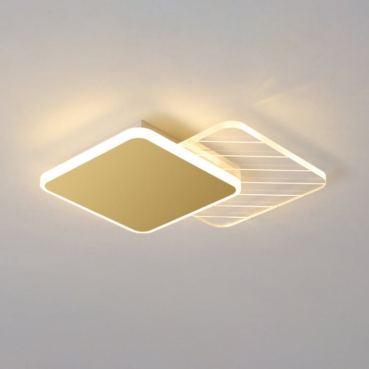Iluminación LED de montaje empotrado de acrílico y hierro geométrico de lujo moderno 