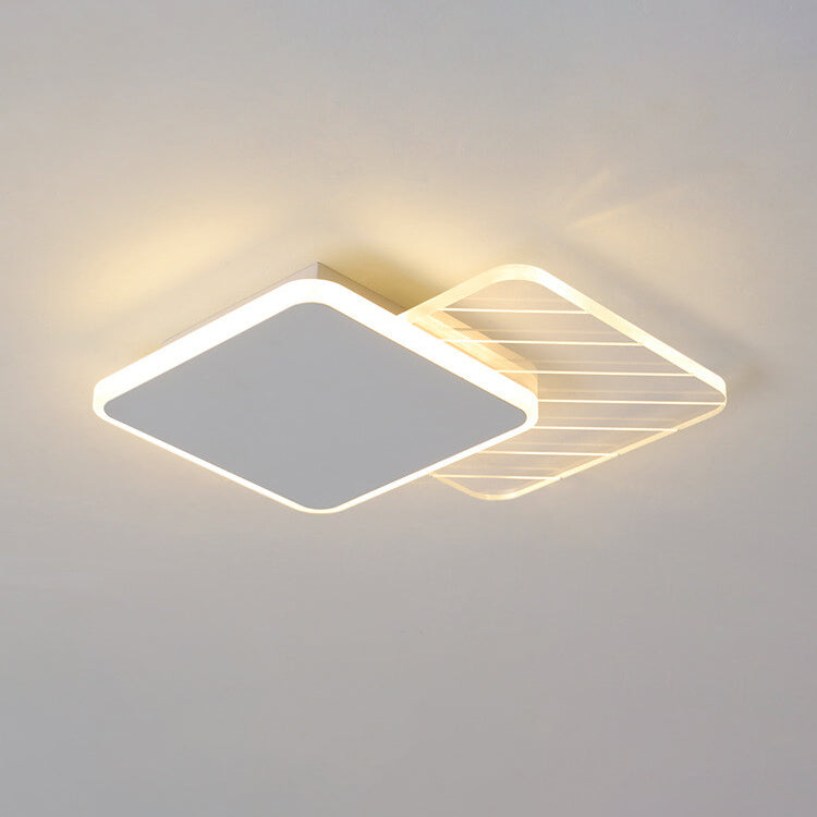 Iluminación LED de montaje empotrado de acrílico y hierro geométrico de lujo moderno 