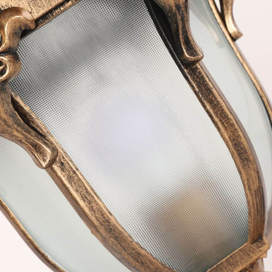 Lumière de colonne de paysage de jardin extérieur solaire étanche en verre et aluminium moulé sous pression rétro européen 