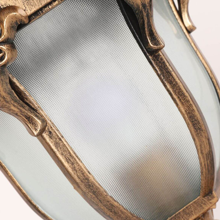 Lumière de colonne de paysage de jardin extérieur solaire étanche en verre et aluminium moulé sous pression rétro européen 