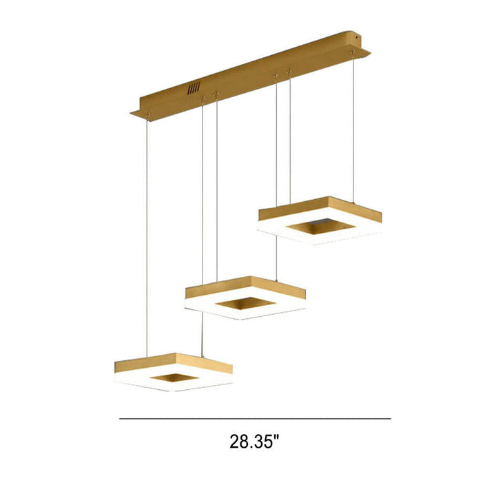 Moderno Lujo Ligero Creativo Redondo Cabeza Cuadrada Hierro LED Isla Luz Candelabro 