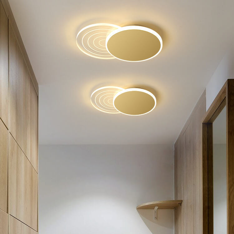 Iluminación LED de montaje empotrado de acrílico y hierro geométrico de lujo moderno 