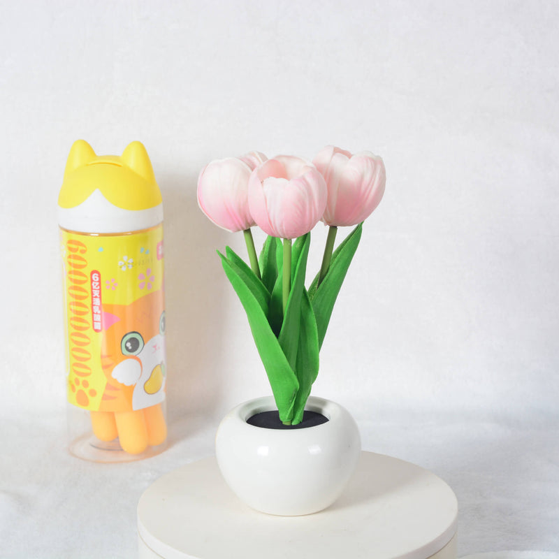 Lámpara de mesa LED de simulación creativa moderna Tulipán Peonía 