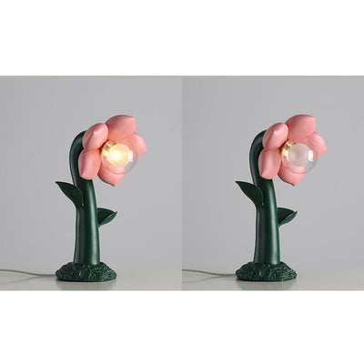 Nordic Creative Flower Resin 1-Light Decorative Table Lamp