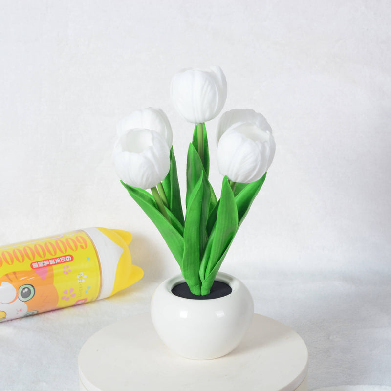 Lámpara de mesa LED de simulación creativa moderna Tulipán Peonía 