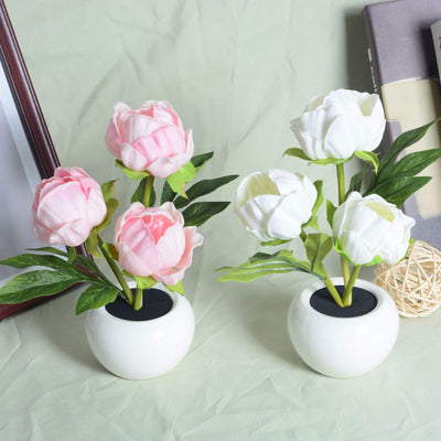 Modern Creative Simulation Tulip Peony LED Night Light Table Lamp