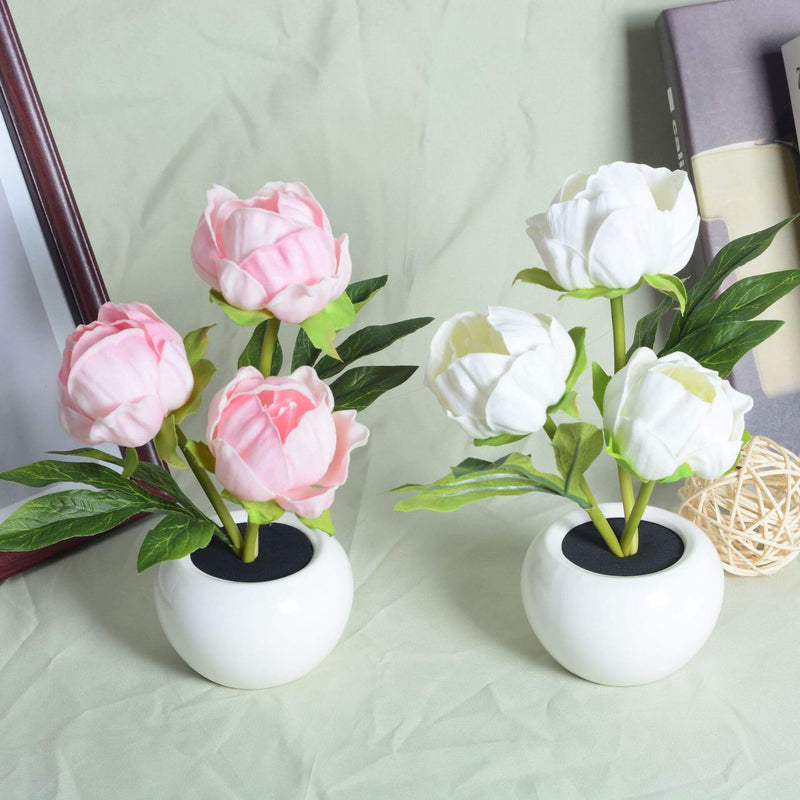 Lámpara de mesa LED de simulación creativa moderna Tulipán Peonía 