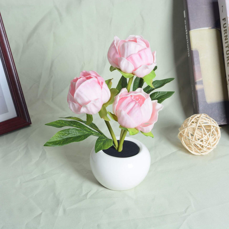 Modern Creative Simulation Tulip Peony LED Night Light Table Lamp