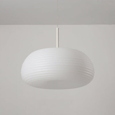 Modern Minimalist Pure White Round Iron PE LED Pendant Light