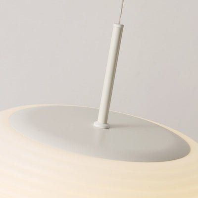 Modern Minimalist Pure White Round Iron PE LED Pendant Light