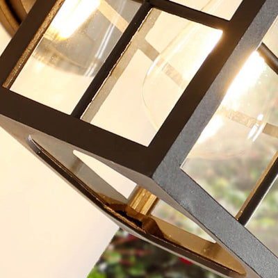 Europäische Vintage minimalistische rechteckige wasserdichte 1-Licht-Wandleuchte für den Innen- und Außenbereich 