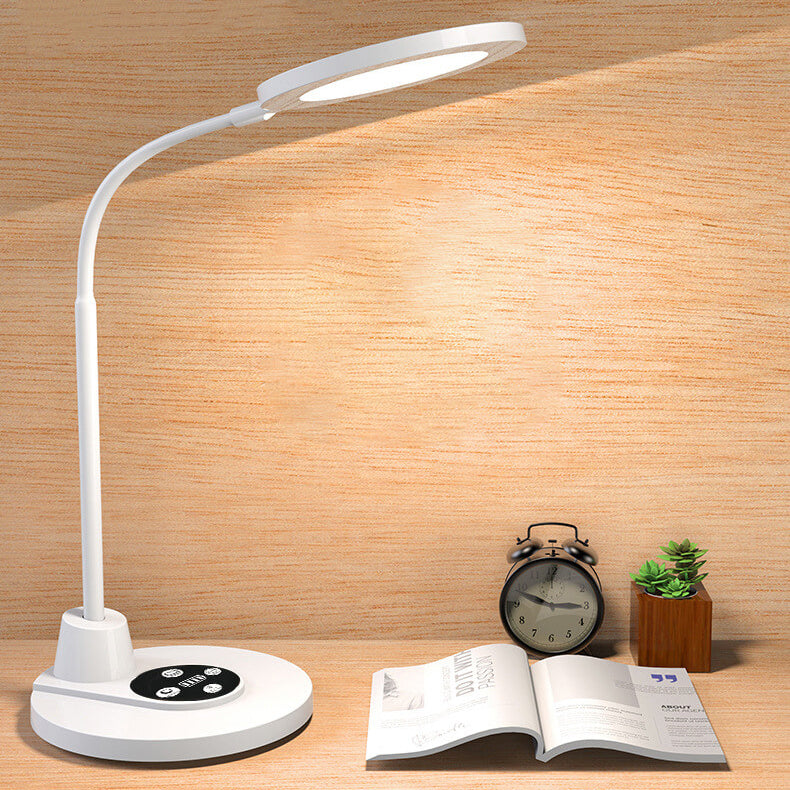 Moderne reinweiße LED-Tischlampe zum Lesen von Augenschutz aus Kunststoff