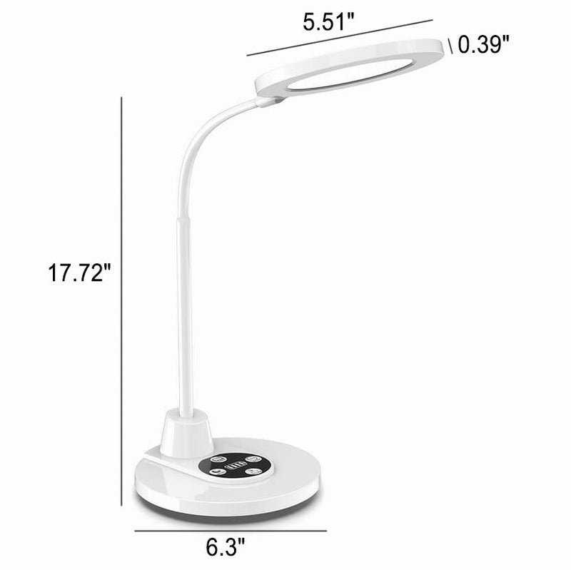 Lampe de table LED de protection des yeux en plastique blanc pur moderne 
