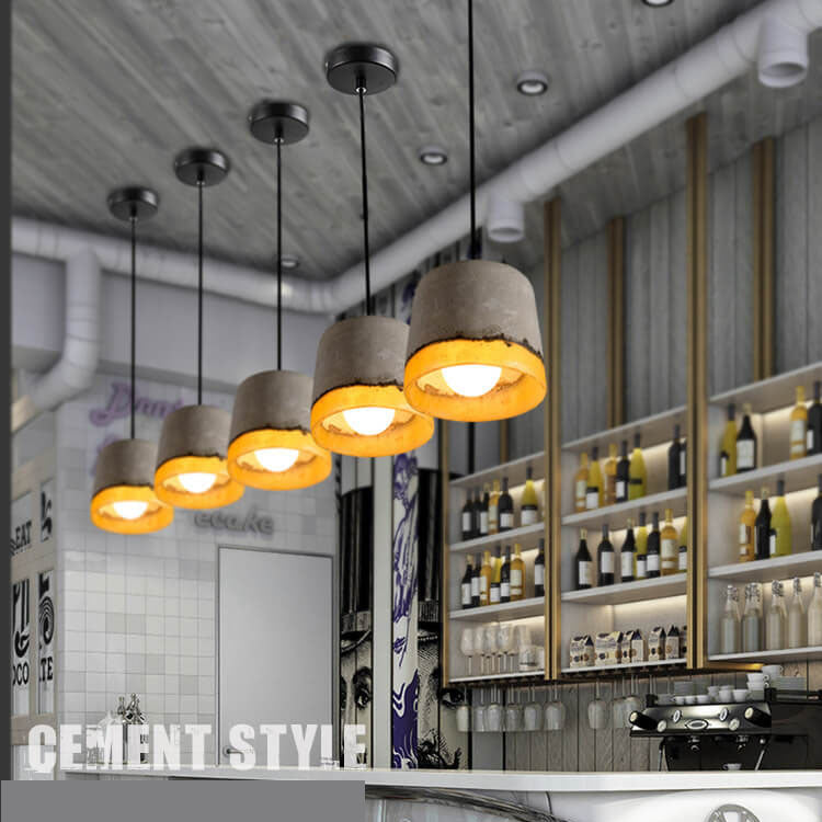 Resin Cement 1-Light Cylindrical Pendant Light