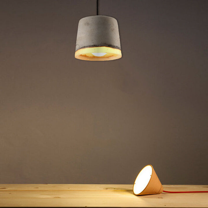 Lámpara colgante cilíndrica industrial contemporánea de resina de 1 luz para comedor 