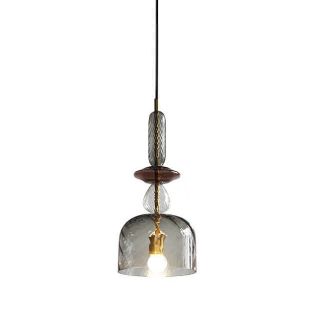 Nordic Bunter Zuckerstangen-Glas 1-Licht LED Pendelleuchte 