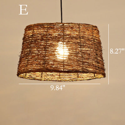 Moderne Bambusweberei 1-Licht Pendelleuchte 