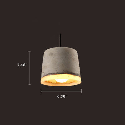 Resin Cement 1-Light Cylindrical Pendant Light